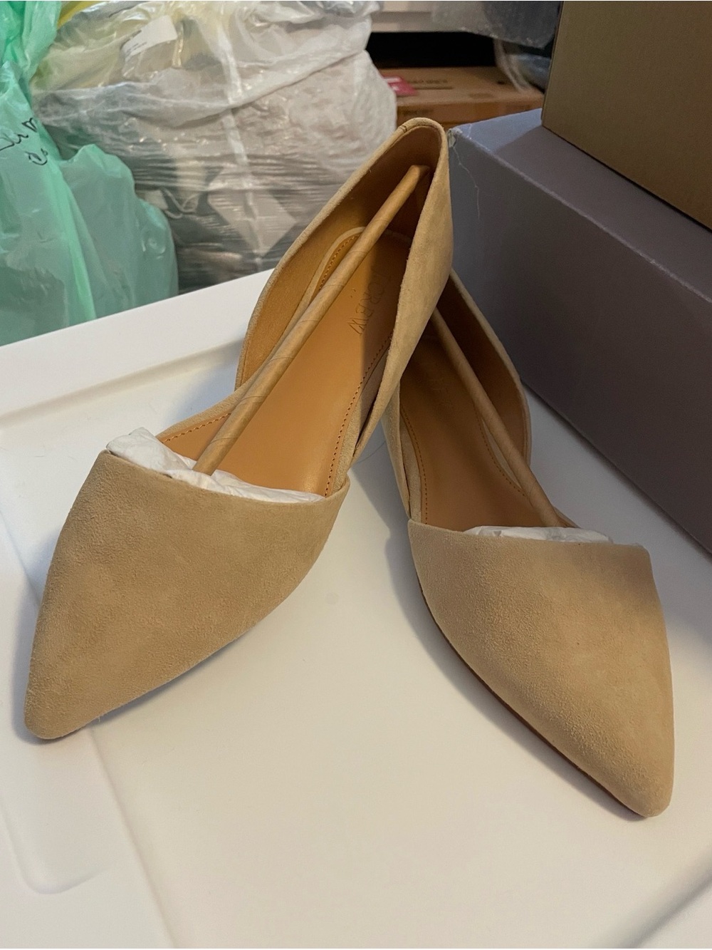 J. Crew Women's Tan Pointed D'Orsay Flats
